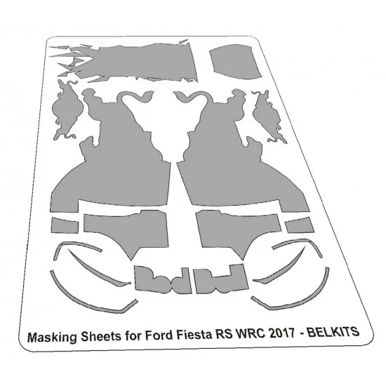 MF-Zone SZ04 1/24 Ford Fiesta WRC 2017 Masks / Templates for Belkits BEL-012