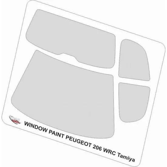 MF-Zone SZ05 1/24 Peugeot 206 WRC Tamiya Window Masking for Tamiya kits