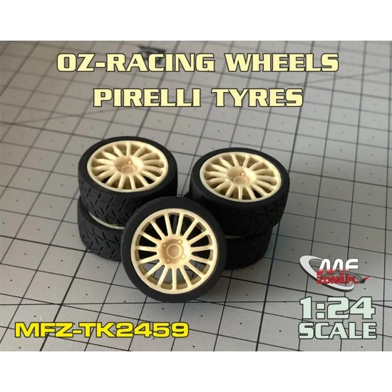 MF-Zone TK2459 1/24 OZ-Racing 15/4 Wheels + Pirelli Tyres for Hasegawa kits