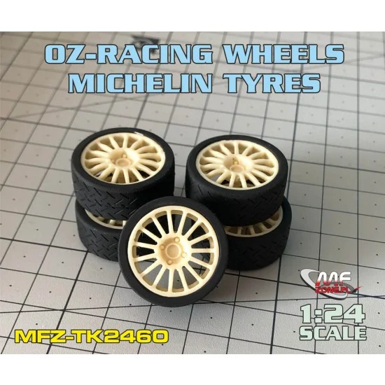 MF-Zone TK2460 1/24 OZ-Racing 15/4 Wheels + Michelin Tyres for Hasegawa kits