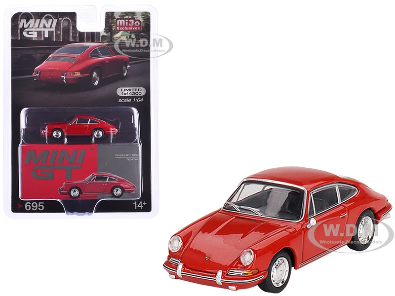 1963 Porsche 901 Signal Red Limited Edition to 4200 pieces Worldwide 1/64 Diecast Model Car by Mini GT - Porsche Models