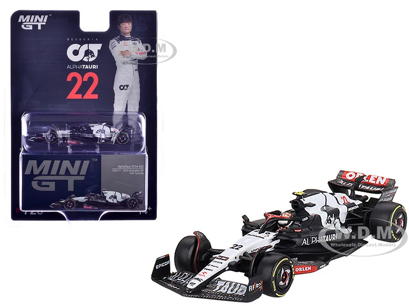 AlphaTauri AT04 #22 Yuki Tsunoda Formula One F1 "Australian GP" (2023) Limited Edition 1/64 Diecast Model Car by Mini GT - Formula 1 Models