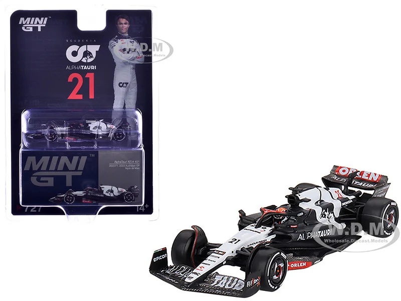 AlphaTauri AT04 #21 Nyck de Vries Formula One F1 "Australian GP" (2023) Limited Edition 1/64 Diecast Model Car by Mini GT - Formula 1 Models