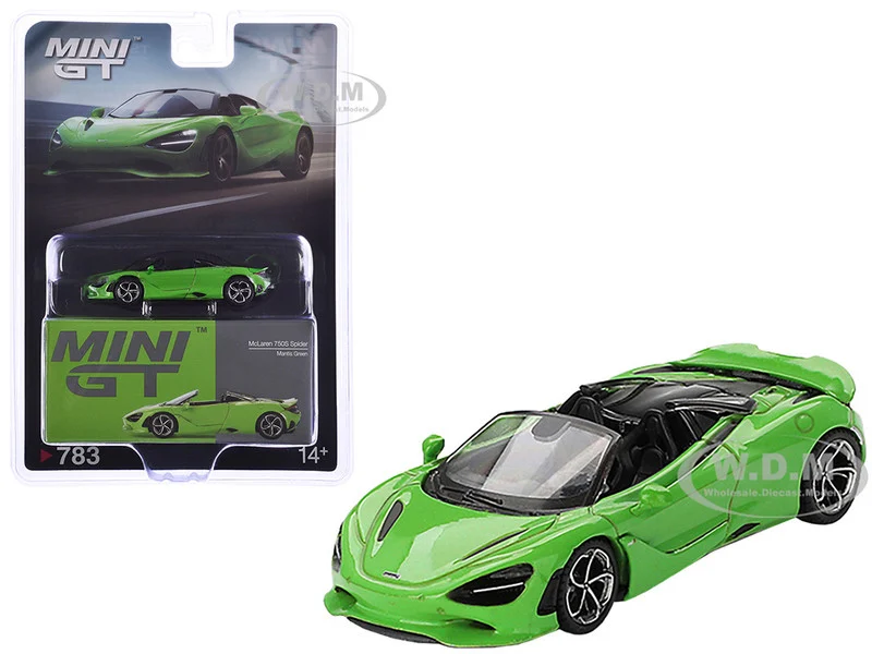 McLaren 750S Spider Mantis Green Limited Edition 1/64 Diecast Model Car by Mini GT - McLaren Models