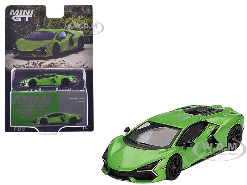 Lamborghini Revuelto Verde Selvans Green Metallic Limited Edition 1/64 Diecast Model Car by Mini GT - Lamborghini Models