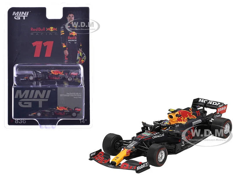 Red Bull RB16B #11 Sergio Perez Winner Formula One F1 "Azerbaijan GP" (2021) Limited Edition 1/64 Diecast Model Car by Mini GT - Formula 1 Models