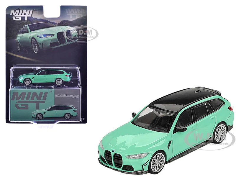 BMW M3 M Performance Touring Mint Green with Black Top Limited Edition 1/64 Diecast Model Car by Mini GT - BMW Models