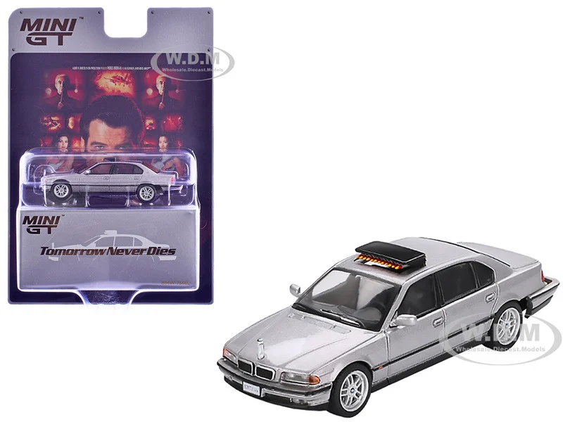 BMW 750IL Gray Metallic 007 James Bond "Tomorrow Never Dies" (1997) Movie Limited Edition 1/64 Diecast Model Car by Mini GT - BMW Models