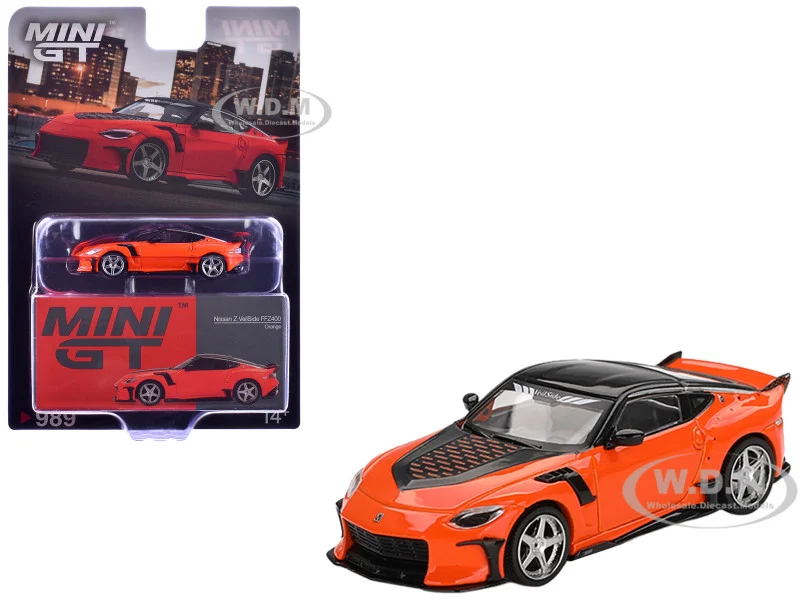 Nissan Z VeilSide FFZ400 Orange with Black Top Limited Edition 1/64 Diecast Model Car by Mini GT - Nissan Models