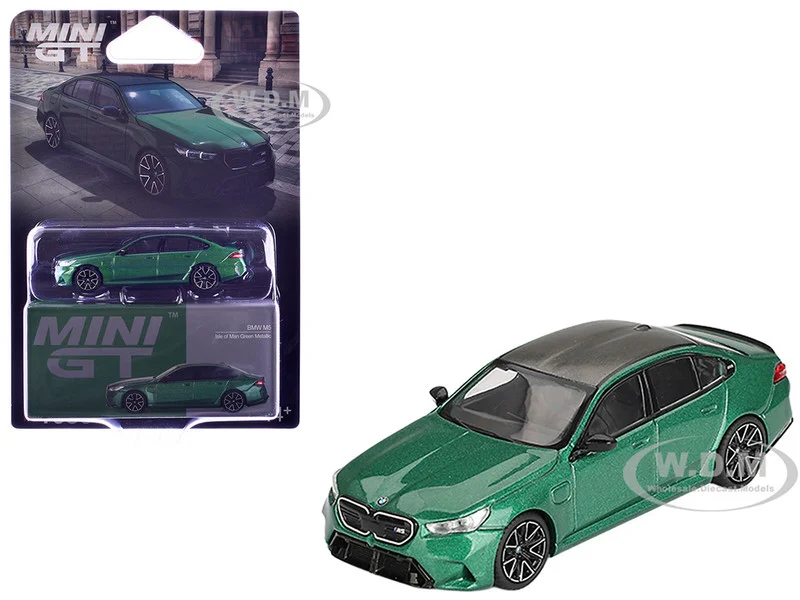 BMW M5 Isle of Man Green Metallic with Carbon Top Limited Edition 1/64 Diecast Model Car by Mini GT - BMW Models