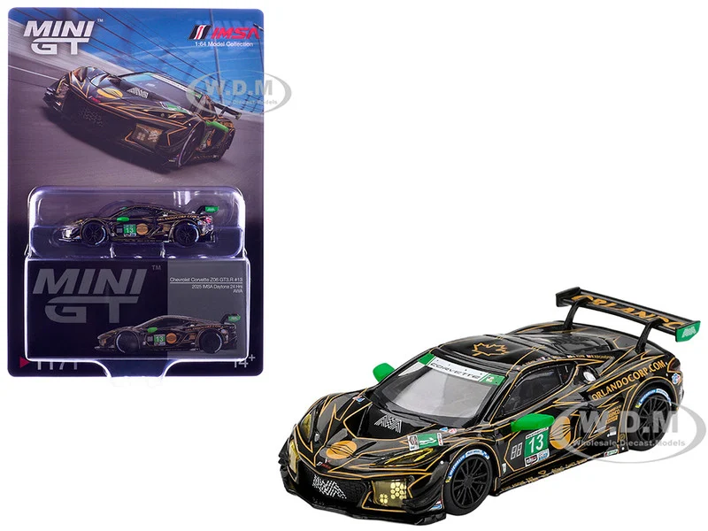 Chevrolet Corvette Z06 GT3.R #13 Matt Bell - Orey Fidani - Lars Kern - Marvin Kirchhofer "AWA" GTD Class Winner IMSA "24 Hours of Daytona" (2025) Limited Edition 1/64 Diecast Model Car by Mini GT