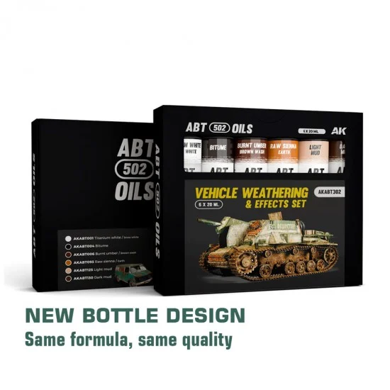 Abteilung 502 ABT302 Oil Paint Set - Vehicle Weathering and Effects Set (6x 20ml)