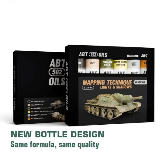 Abteilung 502 ABT303 Oil Paint Set - Mapping Technique Lights and Shadows (6x 20ml)