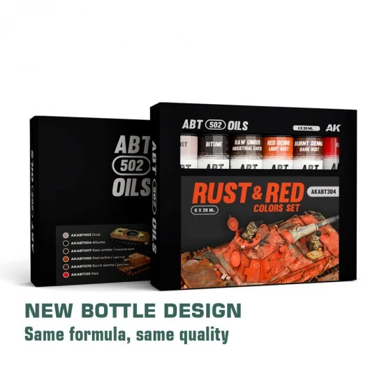 Abteilung 502 ABT304 Oil Paint Set - Rust and Red Colours (6x 20ml)