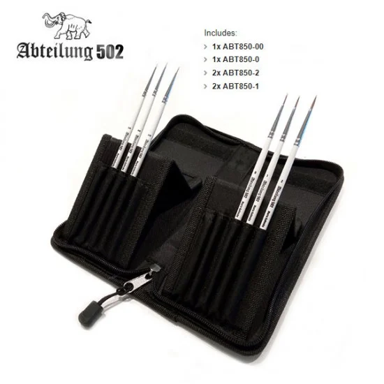 Abteilung 502 ABT850 Deluxe Marta Kolinsky Kit (6 brushes, Size: 00, 0, 1, 2) for Figure Painters - Hobby & Model Paints