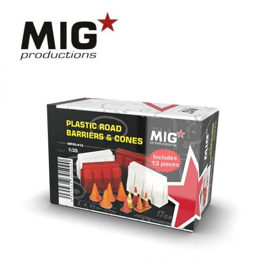 MIG Productions MP35413 1/35 Plastic Road Barriers & Cones - Scenics & Diorama