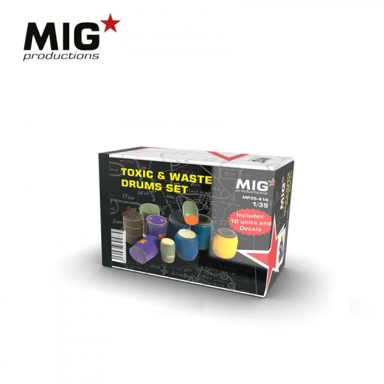 MIG Productions MP35414 1/35 Toxic & Waste Drums Set (resin) - Scenics & Diorama