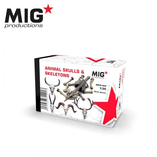 MIG Productions MP35424 1/35 Animal Skulls (4pcs) & Skeletons - Scenics & Diorama