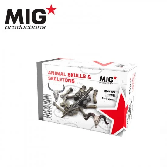 MIG Productions MP48424 1/48 Animal Skulls (2pcs) & Skeletons - Scenics & Diorama
