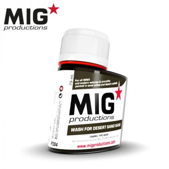 MIG Productions P284 Wash for Desert Sand Base (Enamel Type) 75ml - Hobby & Model Paints
