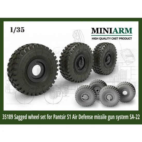 MiniArm B35189 1/35 Pantsir S1 ADM Gun System SA-22 Sagged Wheels for Tiger/Meng/Trumpeter kits