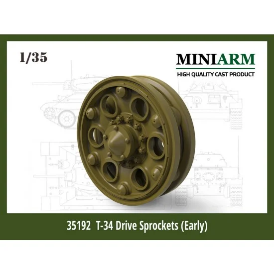 MiniArm B35192 1/35 T-34 Drive Sprockets Early Type for Dragon/Zvezda/Trumpeter kits