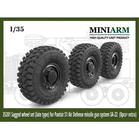 MiniArm B35201 1/35 Pantsir S1 Missile Gun System SA-22 (late) Sagged Wheel set (8pcs+) for Meng/Zvezda