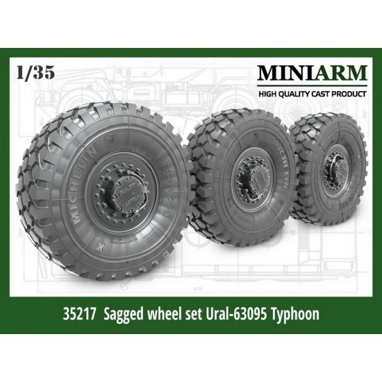 MiniArm B35217 1/35 Ural-63095 Tuphoon (6pcs) Sagged Wheel for RPG Model