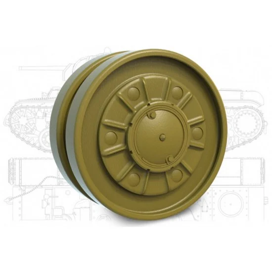 MiniArm B35221 1/35 KV Roadwheel set (reinforced, wo perforated, 1941) for Zvezda/Tamiya/Trumpeter kits - Military Vehicles & Tanks