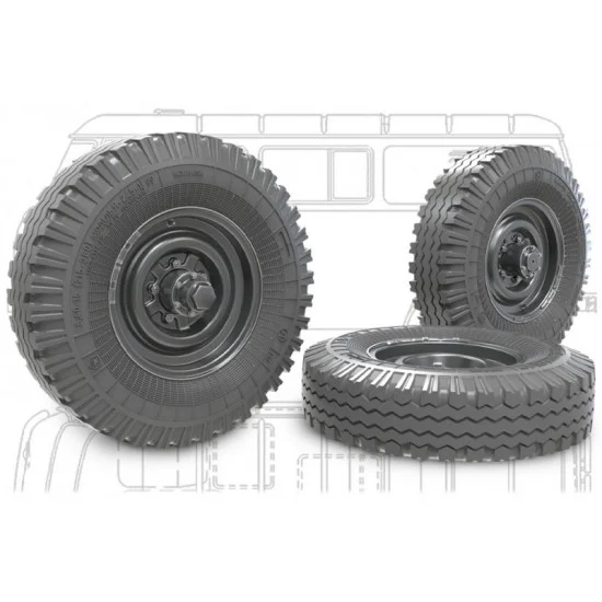 MiniArm B35235 1/35 UAZ-452 Buhanka Sagged Wheel set (4pcs & extra)