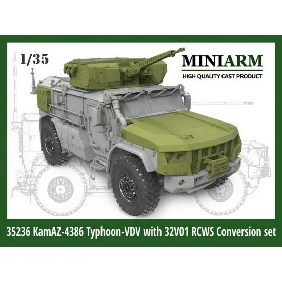 MiniArm B35236 1/35 KAMAZ-4386 Typhoon-VDV with 32V01 RCWS Conversion set for RPG Model