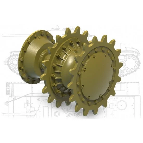 MiniArm B35240 1/35 KV-1C Drive Sprockets for Zvezda/Tamiya/Trumpeter kits