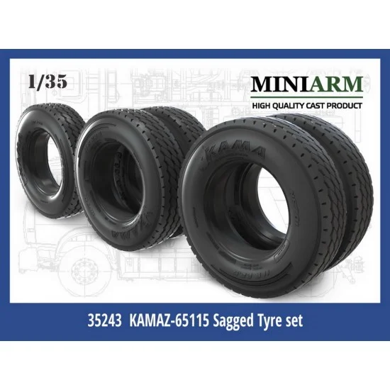 MiniArm B35243 1/35 KAMAZ-65115 Sagged Tyre set for Zvezda kit