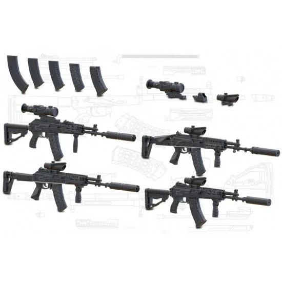 MiniArm B35276 1/35 Modern Russian Armour AK-12/AK-12M Set SOF (4pcs)