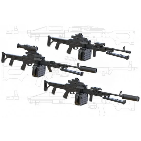 MiniArm B35277 1/35 Modern Russian Armour PKM-7.62 Machine Gun Set (3pcs)