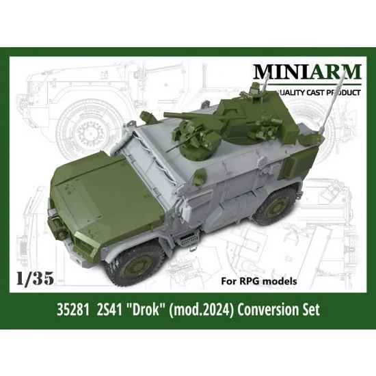 MiniArm 35281 1/35 82mm Self-propelled mortar 2S41 Drok Conversion set (mod 2024) for RPG kits