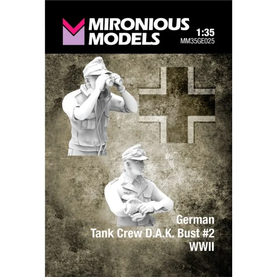 Mironious MM35GE025 1/35 WWII German Tank Crew D.A.K. Bust #2 (2 figuers) - Model Figures