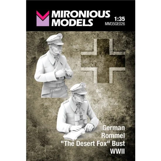 Mironious MM35GE026 1/35 WWII Rommel "The Desert Fox" Bust (2 figuers) - Model Figures