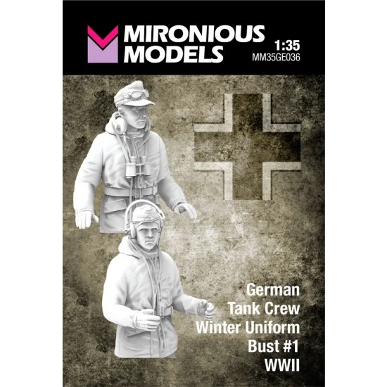 Mironious MM35GE036 1/35 WWII German Tank Crew Winter Uniform Bust #1 (2 figuers) - Model Figures