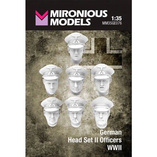 Mironious MM35GE076 1/35 WWII German Officers Head Set II - Model Figures