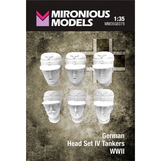 Mironious MM35GE078 1/35 WWII German Tankers Head Set IV - Model Figures