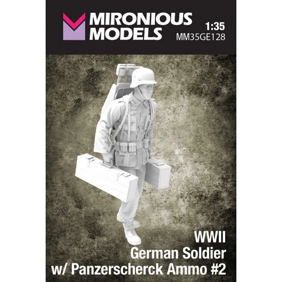 Mironious MM35GE128 1/35 WWII German Soldier with Panzerscherck Ammo #2 - Model Figures