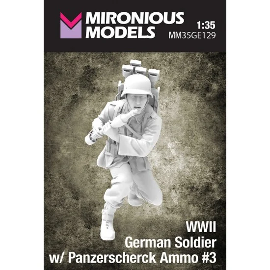 Mironious MM35GE129 1/35 WWII German Soldier with Panzerscherck Ammo #3 - Model Figures
