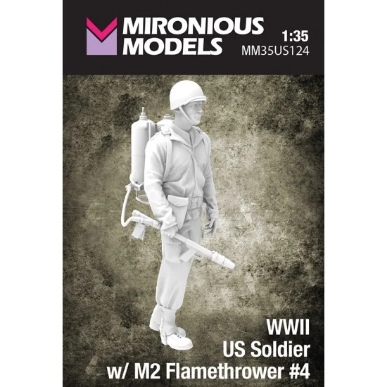 Mironious MM35US124 1/35 WWII US Soldier with M2 Flamethrower #4 - Model Figures