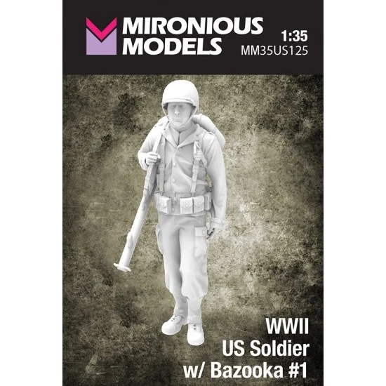 Mironious MM35US125 1/35 WWII US Soldier with Bazooka #1 - Model Figures