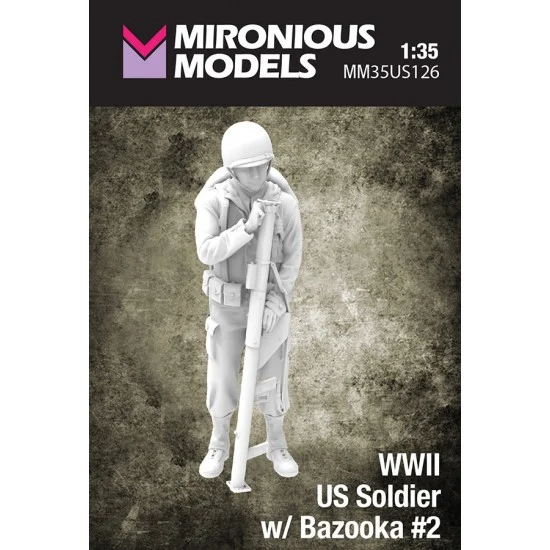 Mironious MM35US126 1/35 WWII US Soldier with Bazooka #2 - Model Figures