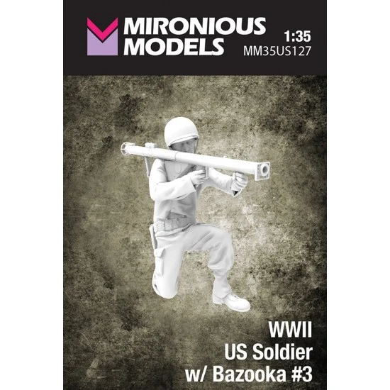 Mironious MM35US127 1/35 WWII US Soldier with Bazooka #3 - Model Figures
