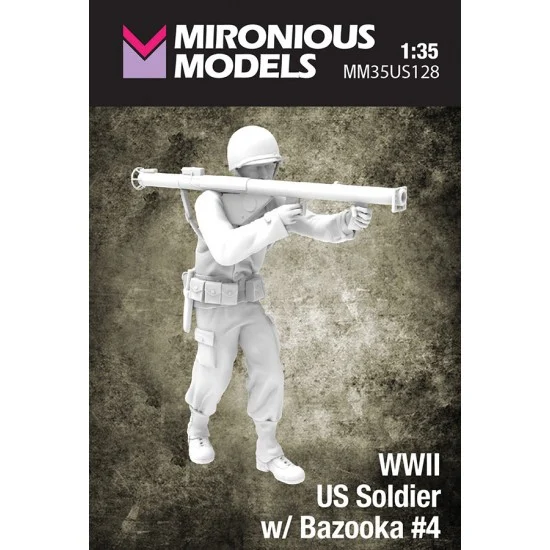 Mironious MM35US128 1/35 WWII US Soldier with Bazooka #4 - Model Figures