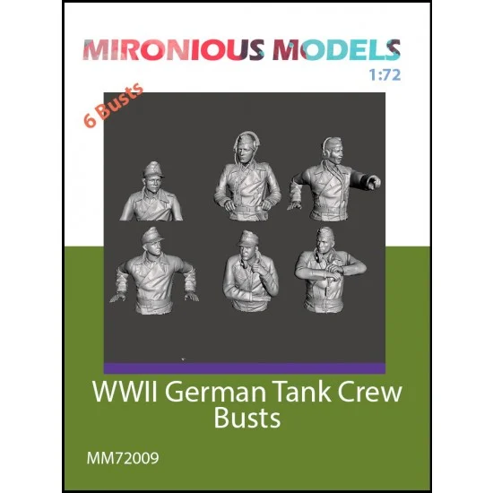 Mironious MM72009 1/72 WWII German Tank Crew Bust (6 figures) - Model Figures