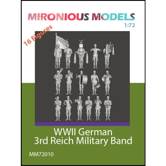 Mironious MM72010 1/72 WWII German 3rd Reich Military Band (16 figures) - Model Figures